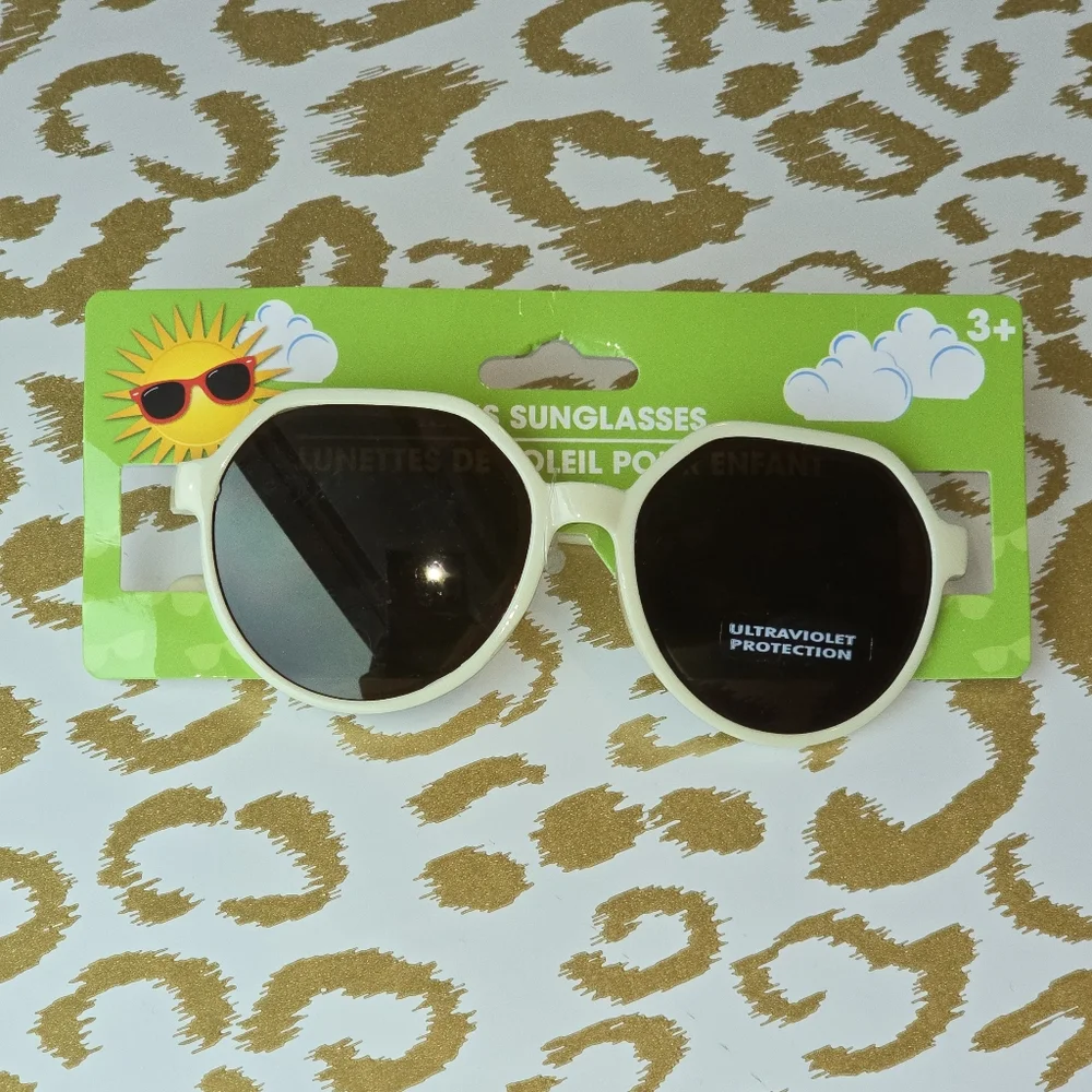 Kids Cream Color Sunglasses with UV Protection